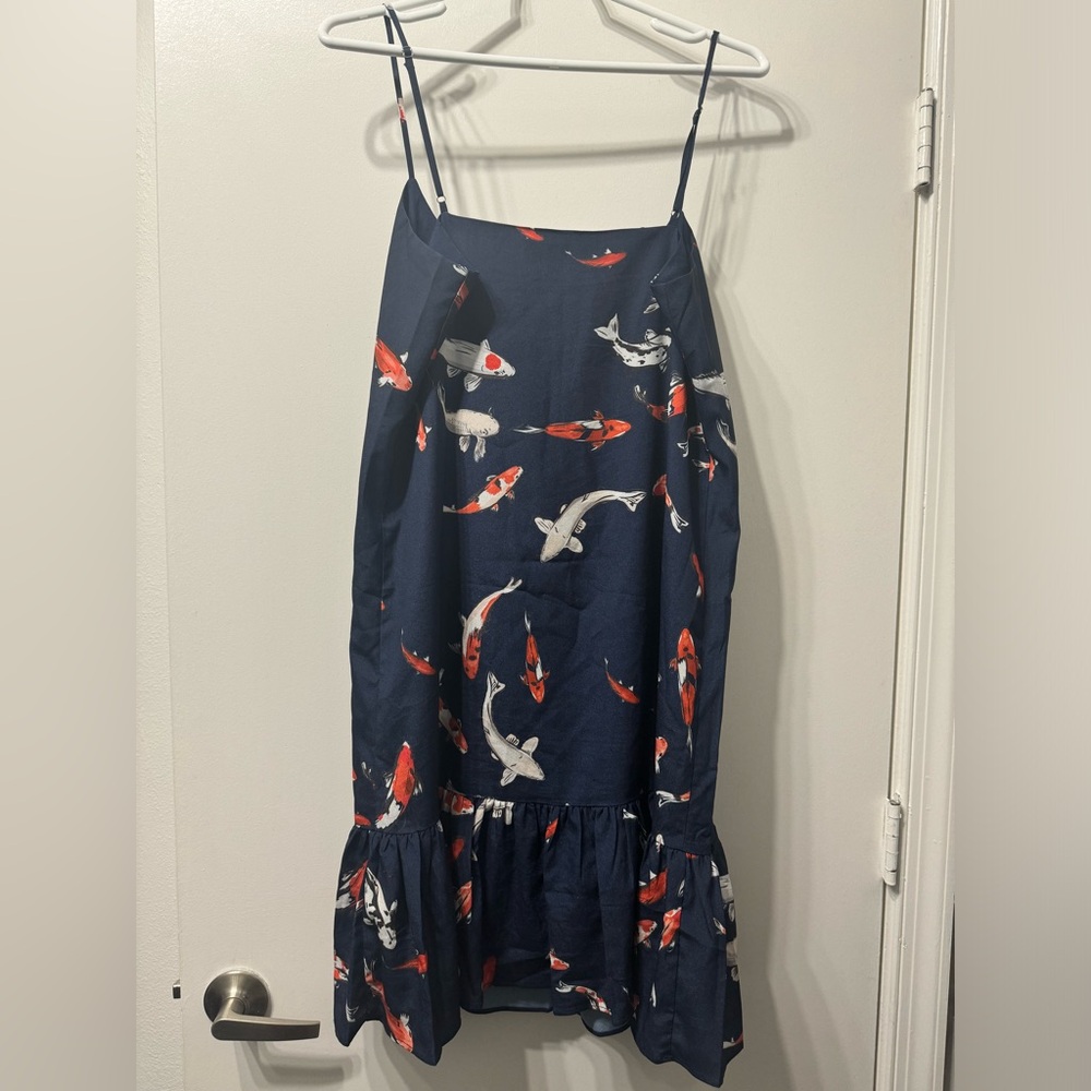 Jean-Pierre Klifa Paris Spaghetti Strap Dress. Size S. Color Blue. Orang… - Picture 2 of 9